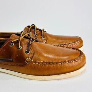 Quoddy Tan Leather Boat Shoes